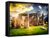 Stonehenge - Abstract of Stones - Wiltshire - UK - England - United Kingdom - Europe-Philippe Hugonnard-Framed Stretched Canvas