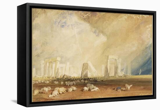 Stonehenge During a Storm-J. M. W. Turner-Framed Stretched Canvas