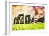 Stonehenge II - In the Style of Oil Painting-Philippe Hugonnard-Framed Giclee Print