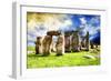 Stonehenge - In the Style of Oil Painting-Philippe Hugonnard-Framed Giclee Print