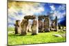 Stonehenge - In the Style of Oil Painting-Philippe Hugonnard-Mounted Giclee Print