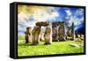 Stonehenge - In the Style of Oil Painting-Philippe Hugonnard-Framed Stretched Canvas