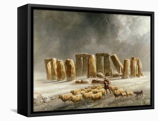 Stonehenge in Winter-Walter Williams-Framed Stretched Canvas