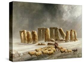 Stonehenge in Winter-Walter Williams-Stretched Canvas