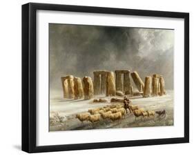 Stonehenge in Winter-Walter Williams-Framed Premium Giclee Print