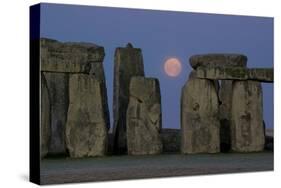 Stonehenge Moon-Charles Bowman-Stretched Canvas
