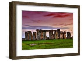 Stonehenge Sunset Amesbury UK-null-Framed Art Print