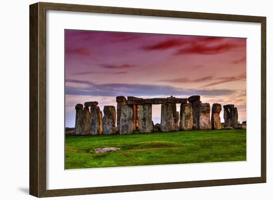 Stonehenge Sunset Amesbury UK-null-Framed Art Print