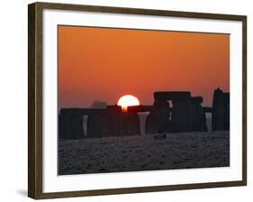 Stonehenge, UNESCO World Heritage Site, at Sunrise, Wiltshire, England, United Kingdom, Europe-Charles Bowman-Framed Photographic Print