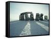 Stonehenge, Unesco World Heritage Site, in Winter Snow, Wiltshire, England, United Kingdom, Europe-Adam Woolfitt-Framed Stretched Canvas