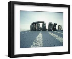 Stonehenge, Unesco World Heritage Site, in Winter Snow, Wiltshire, England, United Kingdom, Europe-Adam Woolfitt-Framed Photographic Print