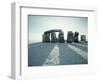 Stonehenge, Unesco World Heritage Site, in Winter Snow, Wiltshire, England, United Kingdom, Europe-Adam Woolfitt-Framed Photographic Print