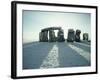 Stonehenge, Unesco World Heritage Site, in Winter Snow, Wiltshire, England, United Kingdom, Europe-Adam Woolfitt-Framed Photographic Print