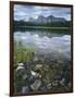 Stones Along Shore of Frog Lake with Mountain Peaks in Back, Sawtooth National Recreation Area, USA-Scott T^ Smith-Framed Photographic Print