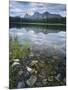 Stones Along Shore of Frog Lake with Mountain Peaks in Back, Sawtooth National Recreation Area, USA-Scott T^ Smith-Mounted Photographic Print