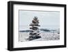 Stones Balanced on Top of One Another Suggesting Balance and Tranquility-null-Framed Photographic Print