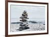 Stones Balanced on Top of One Another Suggesting Balance and Tranquility-null-Framed Photographic Print