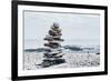 Stones Balanced on Top of One Another Suggesting Balance and Tranquility-null-Framed Photographic Print