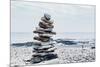 Stones Balanced on Top of One Another Suggesting Balance and Tranquility-null-Mounted Photographic Print