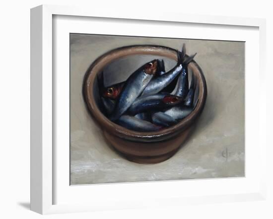 Stoneware Bowl, Full of Sprats, 2013-James Gillick-Framed Giclee Print