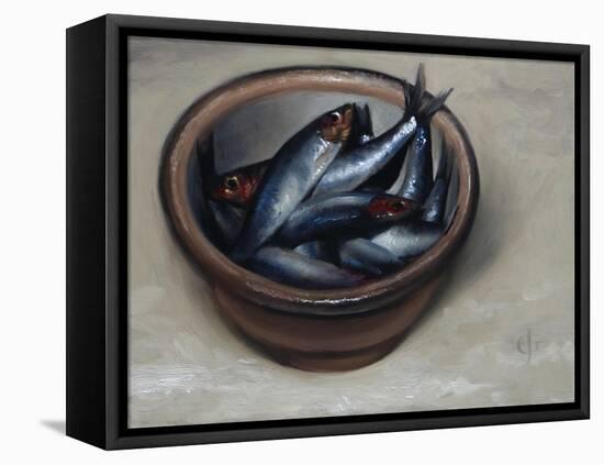 Stoneware Bowl, Full of Sprats, 2013-James Gillick-Framed Stretched Canvas
