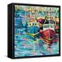 Stonington Docks-Jeanette Vertentes-Framed Stretched Canvas