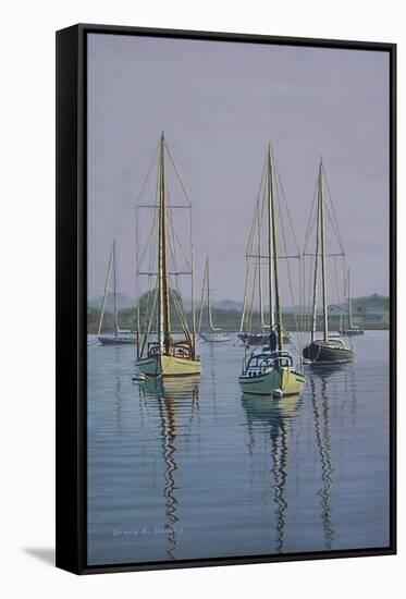 Stonington Sail Boats-Bruce Dumas-Framed Stretched Canvas