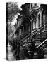 Stoops on 19th Century Brooklyn Row Houses-Karen Tweedy-Holmes-Stretched Canvas