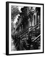 Stoops on 19th Century Brooklyn Row Houses-Karen Tweedy-Holmes-Framed Premium Photographic Print