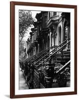 Stoops on 19th Century Brooklyn Row Houses-Karen Tweedy-Holmes-Framed Photographic Print