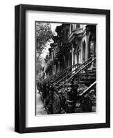 Stoops on 19th Century Brooklyn Row Houses-Karen Tweedy-Holmes-Framed Photographic Print