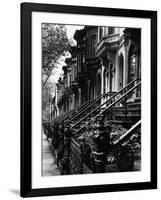 Stoops on 19th Century Brooklyn Row Houses-Karen Tweedy-Holmes-Framed Photographic Print