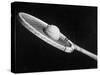 Stop Action Shot of Ball Impacting Tennis Racquet-Gjon Mili-Stretched Canvas