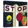 Stop Apple Crate Label - Cutler, CA-Lantern Press-Stretched Canvas