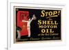 Stop for Shell Motor Oil-null-Framed Premium Giclee Print