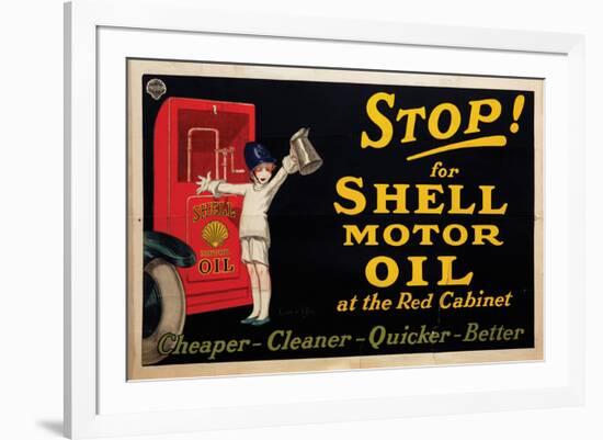 Stop for Shell Motor Oil-null-Framed Art Print