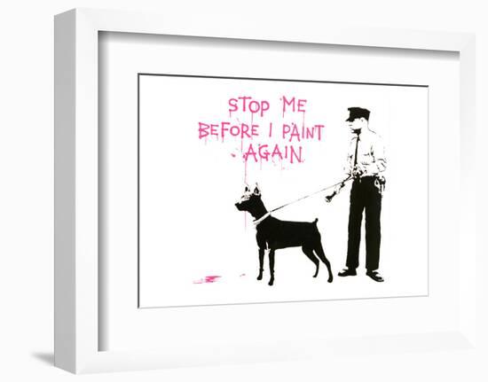 Stop me before I paint again-Banksy-Framed Giclee Print