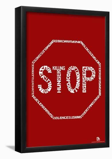 Stop Political Text Poster-null-Framed Poster