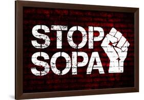 Stop SOPA Fist Poster-null-Framed Poster