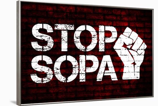 Stop SOPA Fist Poster-null-Framed Poster