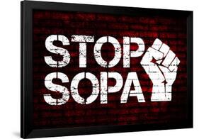 Stop SOPA Fist Poster-null-Framed Poster