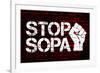 Stop SOPA Fist-null-Framed Art Print