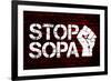 Stop SOPA Fist-null-Framed Art Print