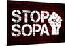 Stop SOPA Fist-null-Mounted Art Print