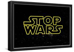 STOP WARS - Gold-null-Framed Poster