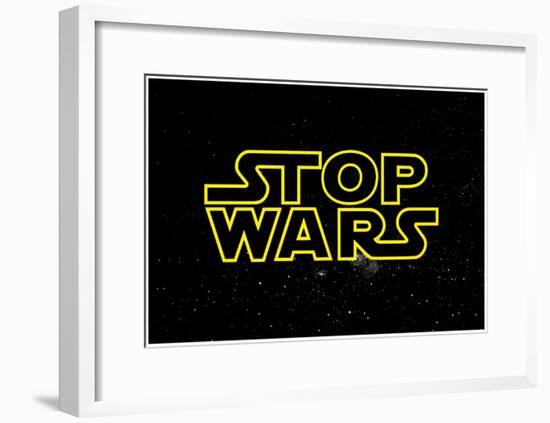 STOP WARS - Gold-null-Framed Poster