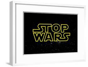 STOP WARS - Gold-null-Framed Poster