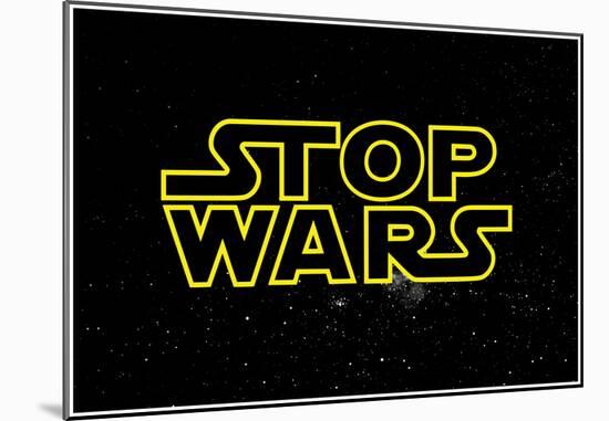 STOP WARS - Gold-null-Mounted Poster