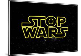 STOP WARS - Gold-null-Mounted Poster