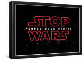 Stop Wars - People over Profit-null-Framed Poster